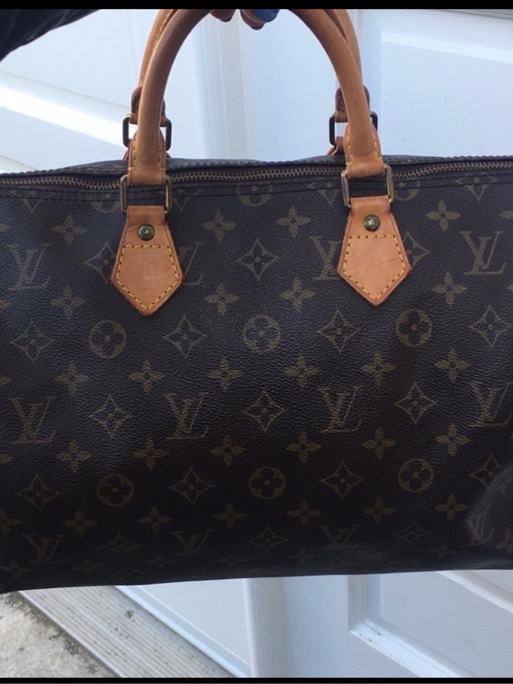 Louis Vuitton Monogram Canvas Satchel in Brown and Tan size 30